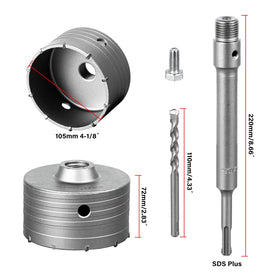 SALI 220mm SDS Plus connecting rod provides solid reach for drilling.