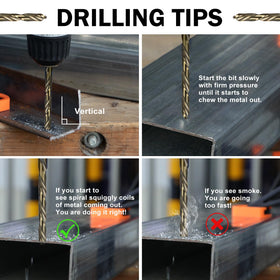 SALI cobalt drill bit set uses quick-change hex shank for faster swaps.