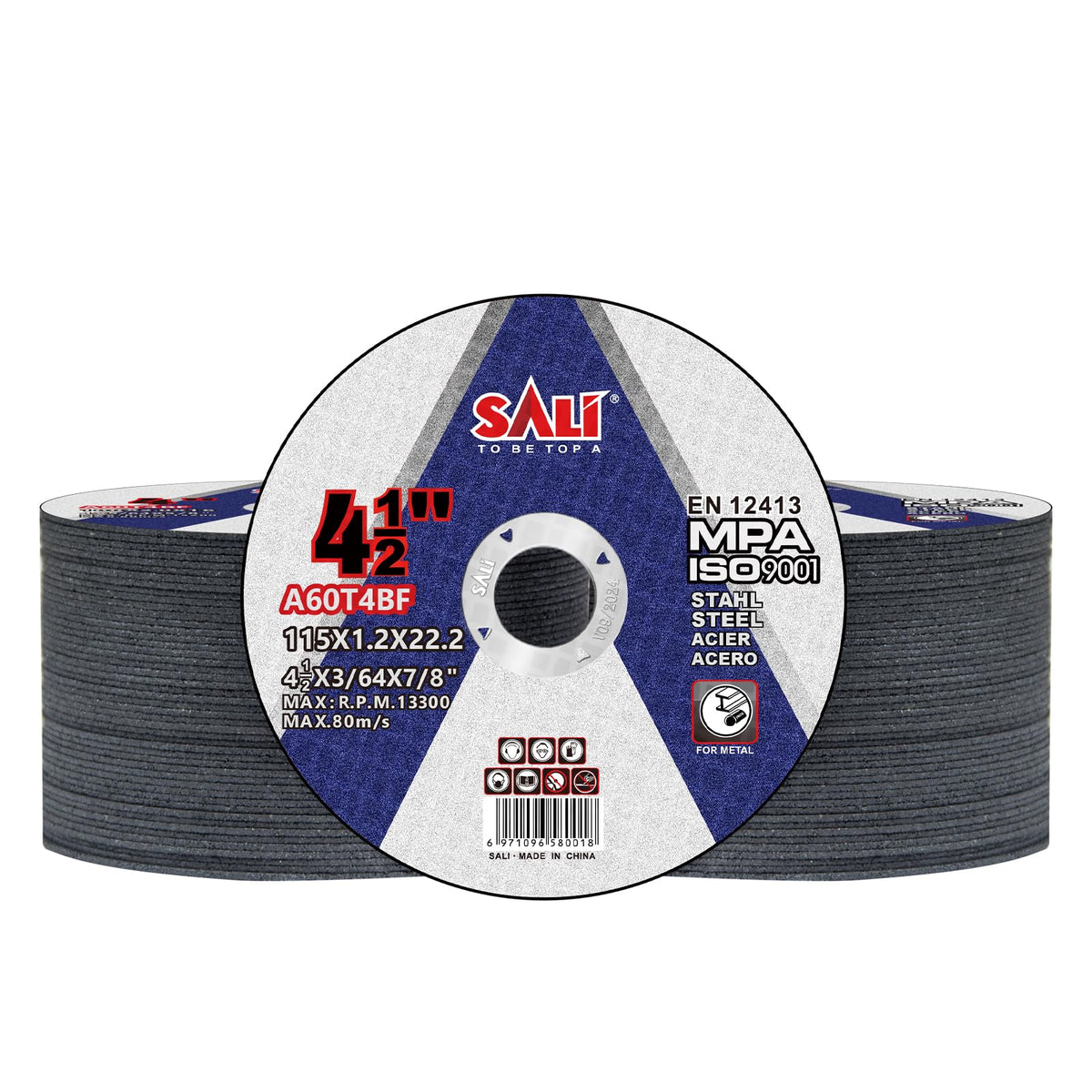 SALI cut-off wheel 4-1/2 inch pack of 100 for fast metal cutting