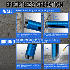 SALI Diamond Core Drill shows 10in depth for deeper cores.