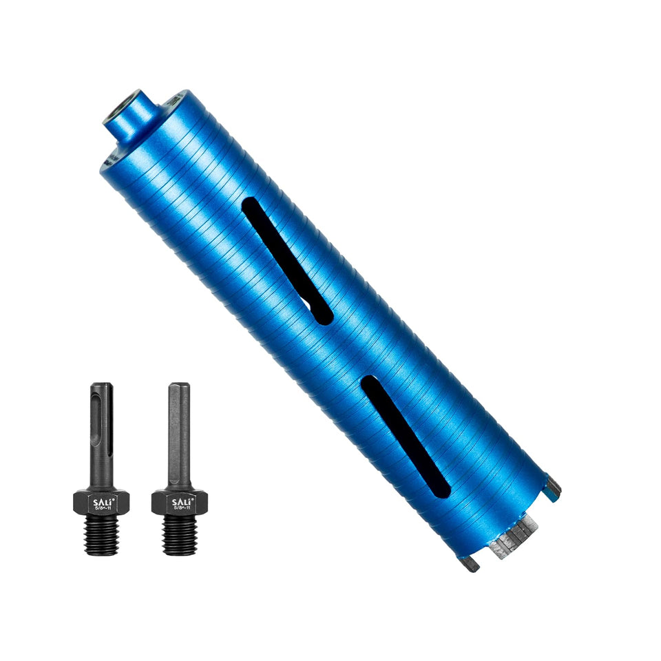SALI Diamond Core Drill box with adapters for versatile masonry projects.