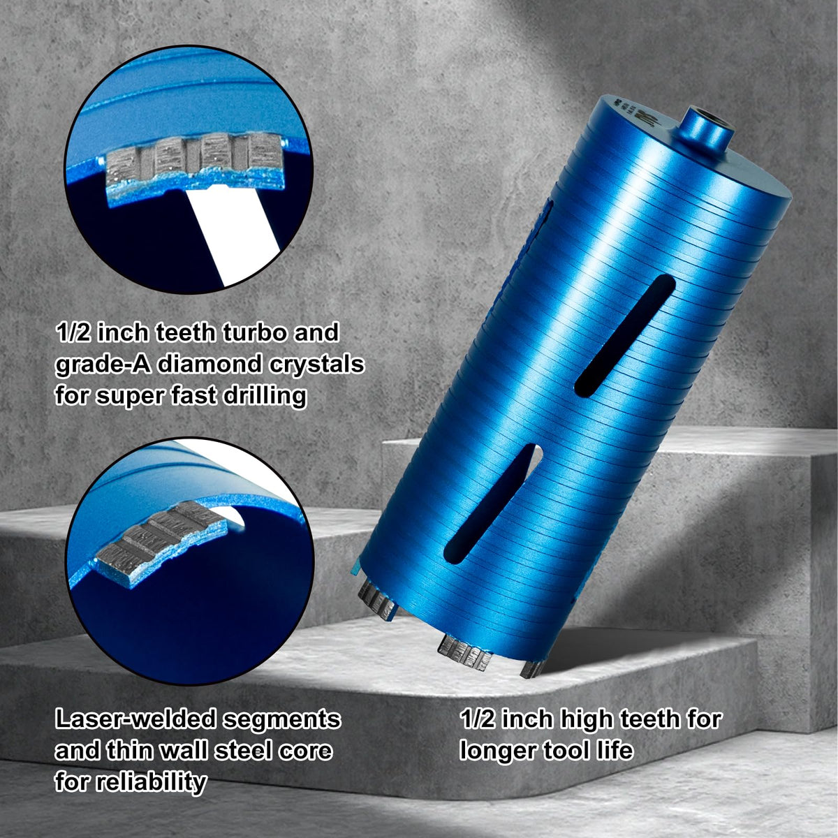 SALI Diamond Core Drill chip removal holes keep drilling smooth.