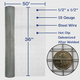 Salmut galvanized 1/2 inch mesh supports long-lasting exterior protection
