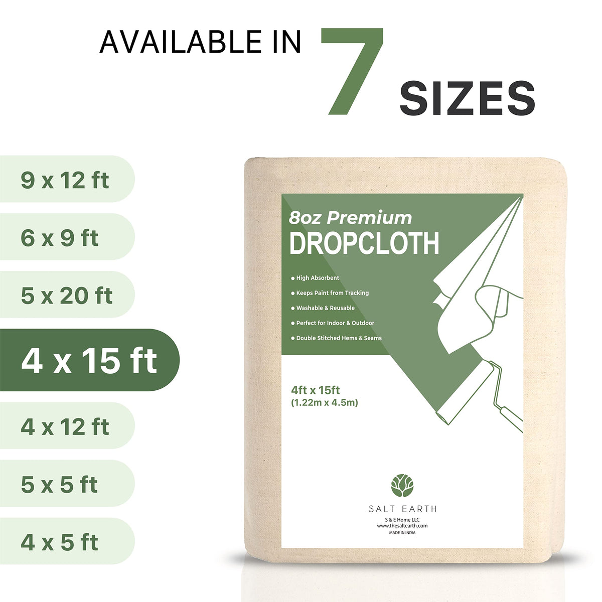 Salt Earth canvas drop cloth as backdrop cover for crafts.