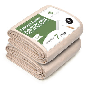 Salt Earth canvas drop cloth 2pcs folded on floor protects surfaces during painting.