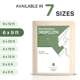 Salt Earth Canvas Drop Cloth serves as a versatile shield for curtains, backdrops, or furniture care