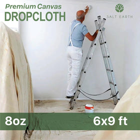 Salt Earth Canvas Drop Cloth provides floor protection and dust control for DIY projects