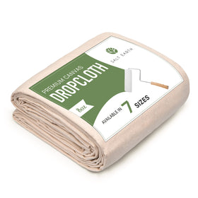 Salt Earth Canvas Drop Cloth folded 6x9ft for durable floor and furniture protection during painting