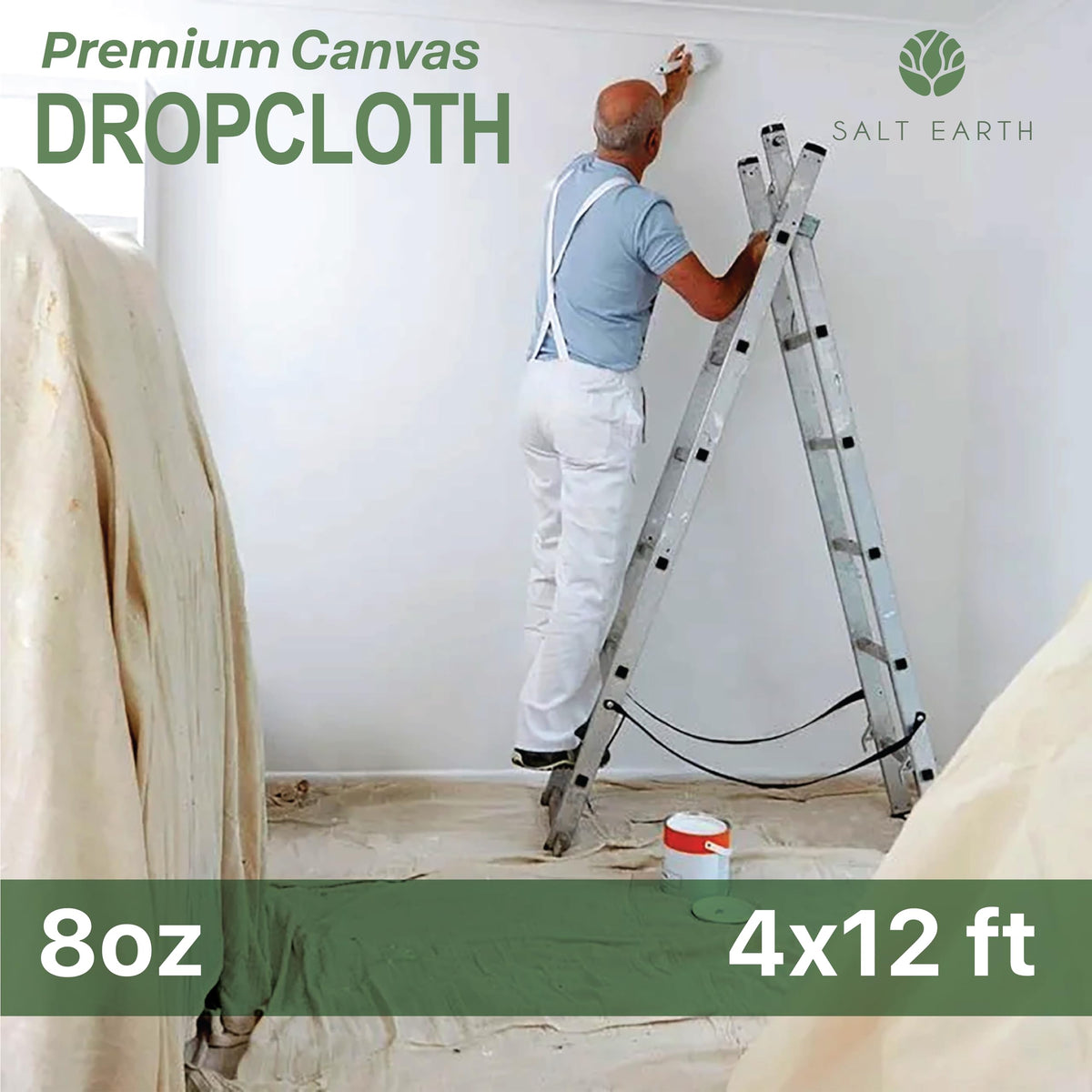 Salt Earth cotton drop cloth reusable for long-lasting DIY paint projects
