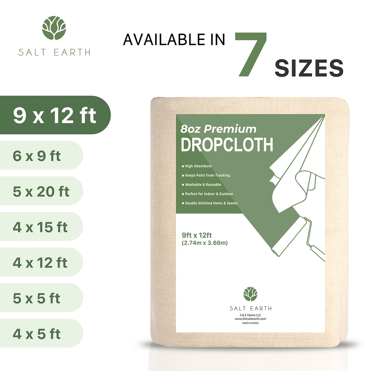 Salt Earth drop cloth used as curtain backdrop or moving blanket in setup