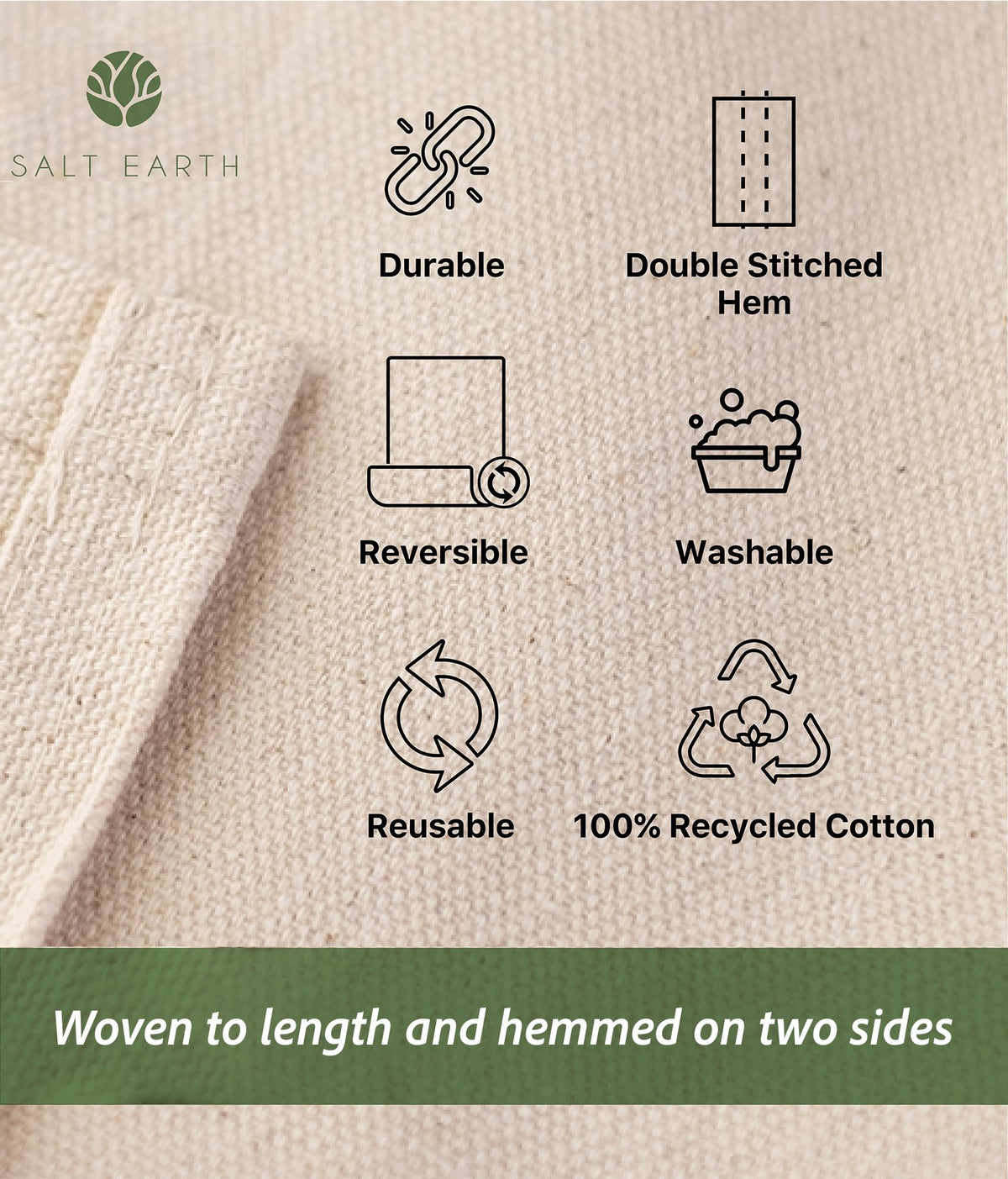 Salt Earth drop cloth is washable and reusable for ongoing projects