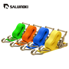 SALUINOKI straps in use on a truck bed securing cargo.