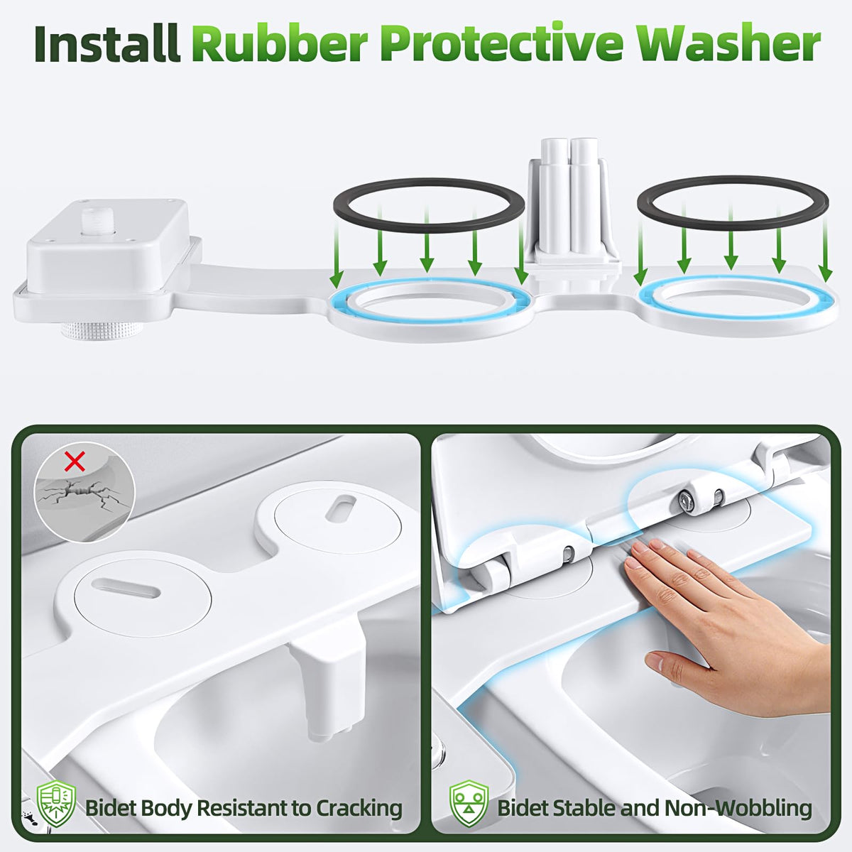 SAMODRA bidet attachment dual nozzles offer front and rear cleaning options