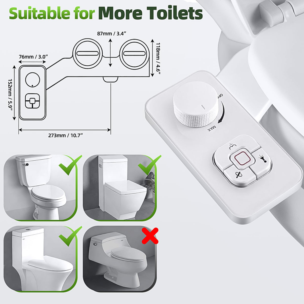 SAMODRA bidet attachment easy installation on most standard toilets