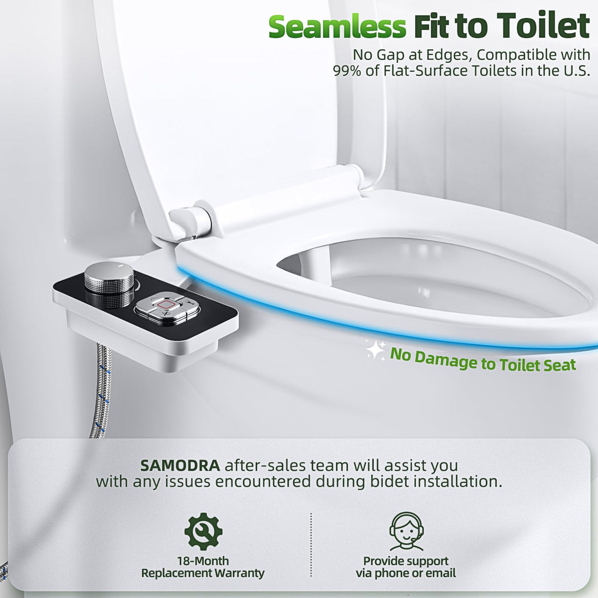 SAMODRA bidet attachment guard gate protects nozzles between uses