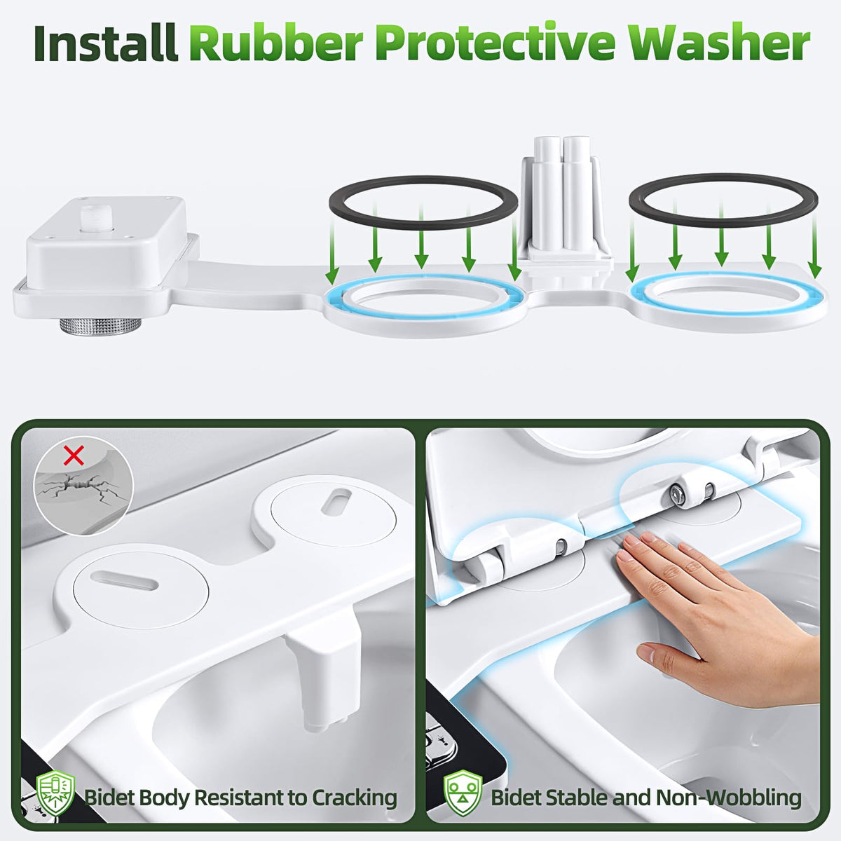 SAMODRA bidet attachment self-cleaning nozzles retract behind guard for hygiene