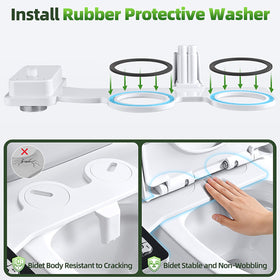 SAMODRA bidet attachment self-cleaning nozzles retract behind guard for hygiene