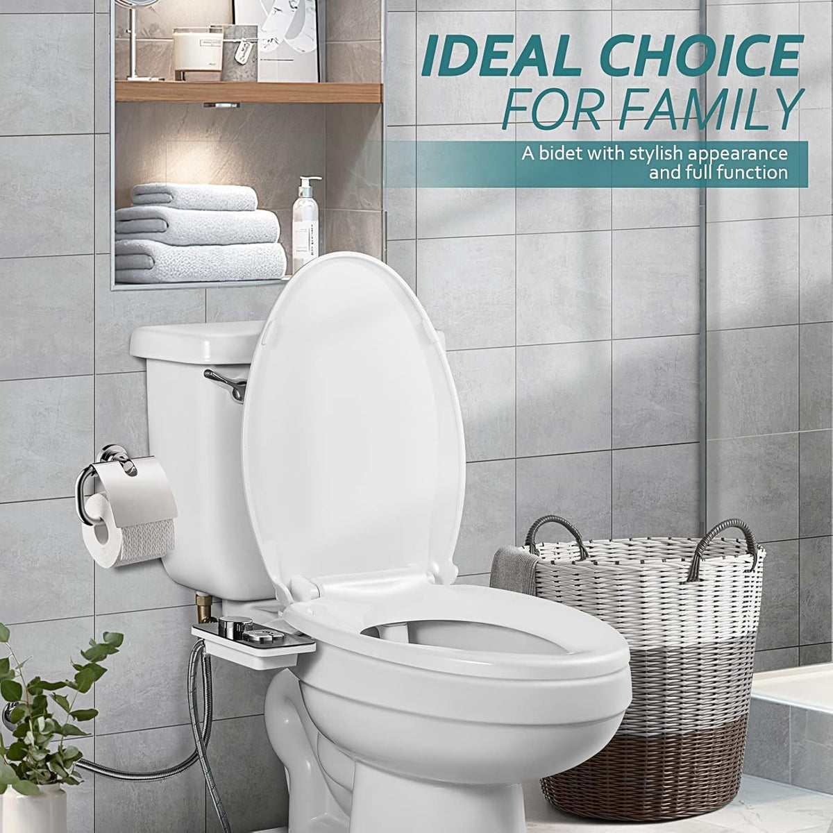 SAMODRA bidet attachment stainless steel hose minimizes kinks and leaks