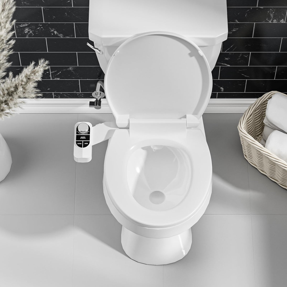 SAMODRA compact black-silver finish complements any bathroom.