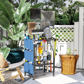 SAMRELAX all-in-one storage solution keeping garage tidy.