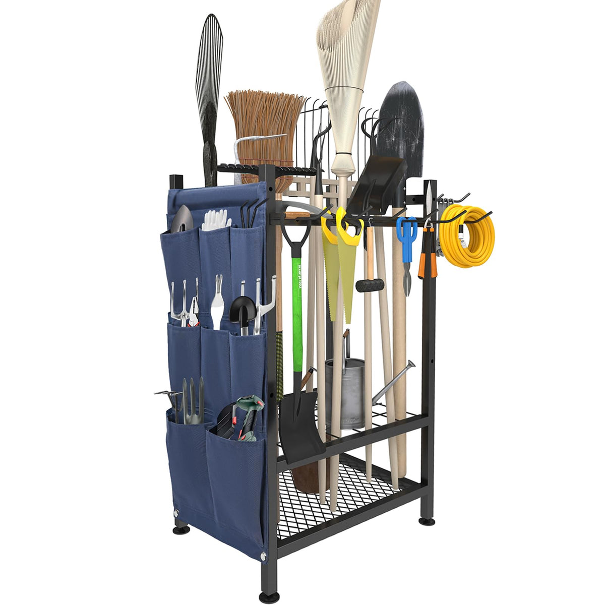 SAMRELAX garden tool organizer front view with 35 tool slots for organized storage.