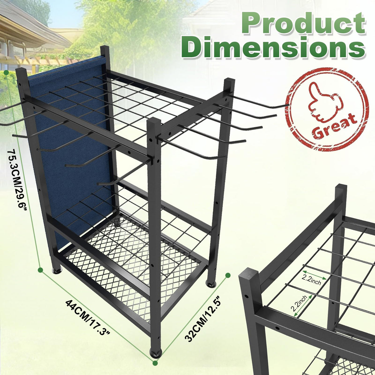 SAMRELAX organizer side with 11 hooks for easy access to tools.