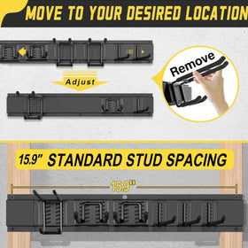 SAMRELAX heavy-duty steel hooks support large tools safely.