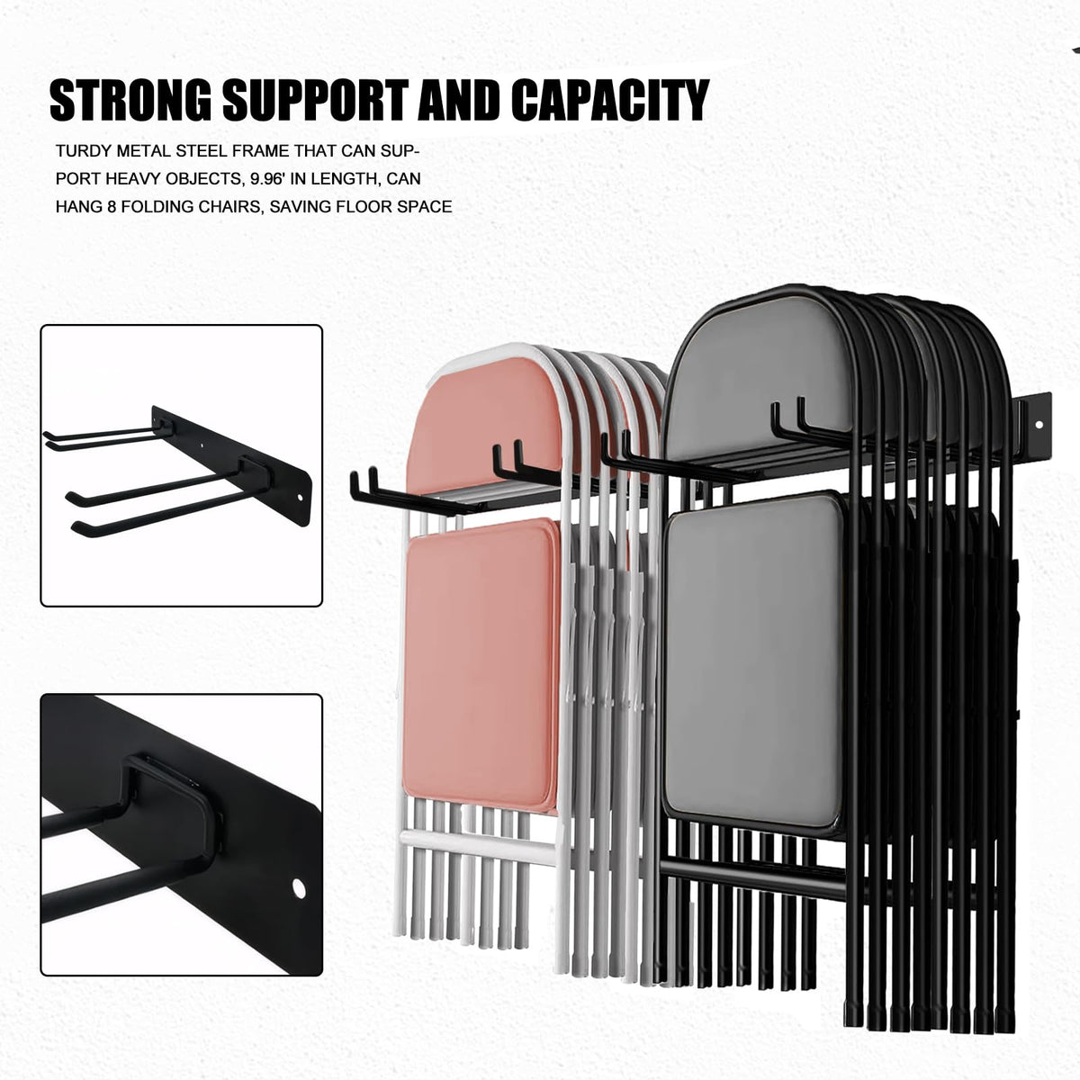 SAMRELAX rust-proof garage hooks securely holding garden tools
