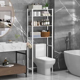 samstar 4-tier over-the-toilet rack with four shelves for bathroom organization