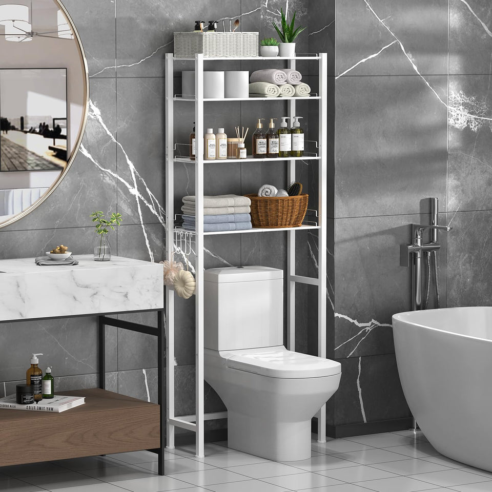 samstar 4-tier over-the-toilet rack with four shelves for bathroom organization
