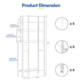 samstar adjustable-height shelves showing customizable spacing for tall items