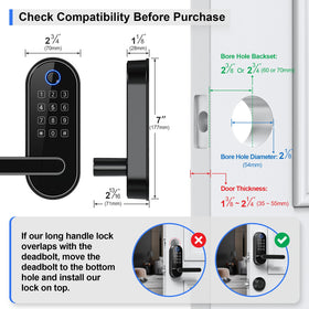 samtechT lock ideal for Airbnb and rentals with guest codes for staff.
