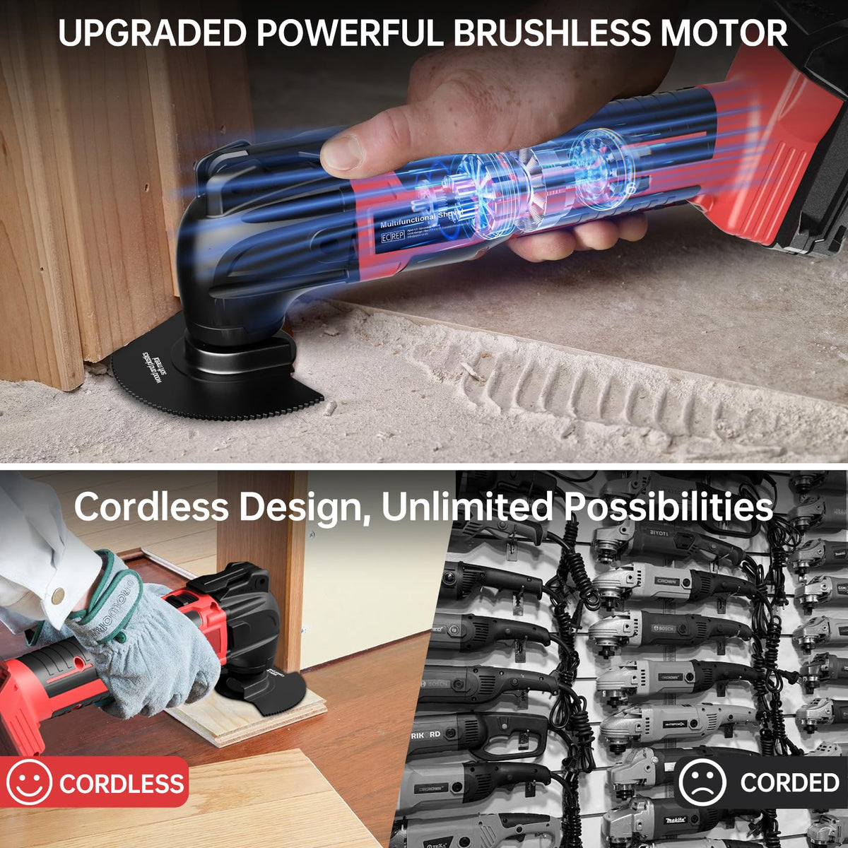 Samvinor brushless motor emphasizes efficiency and durability.
