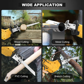 Samvinor cordless reciprocating saw features compact ergonomic handle reducing fatigue during long tasks.