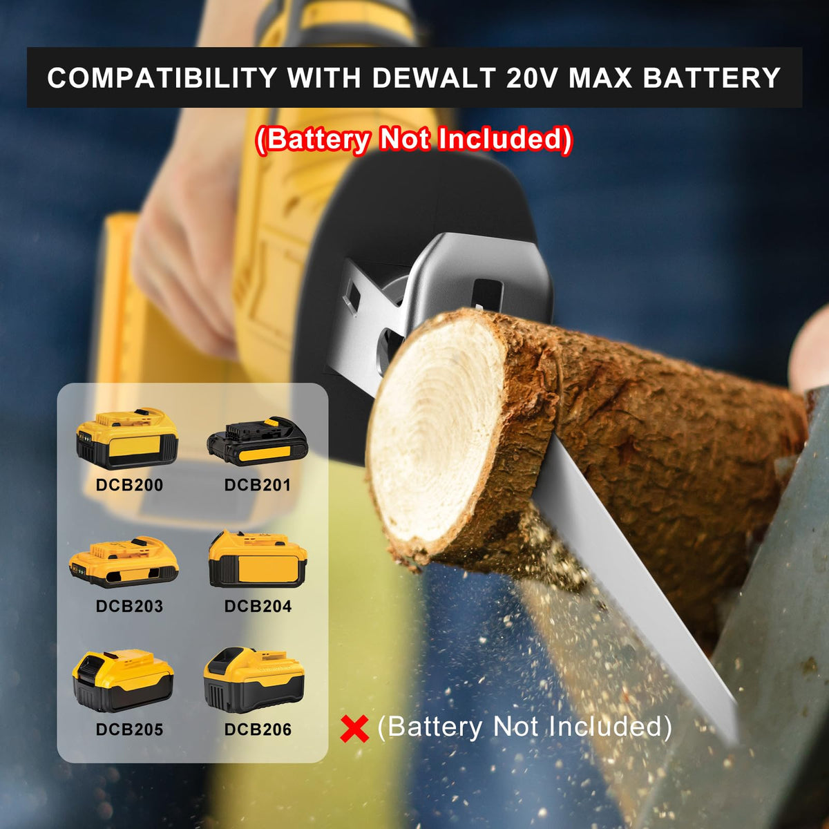 Samvinor cordless reciprocating saw demonstrates tool-free blade change for quick project setup.