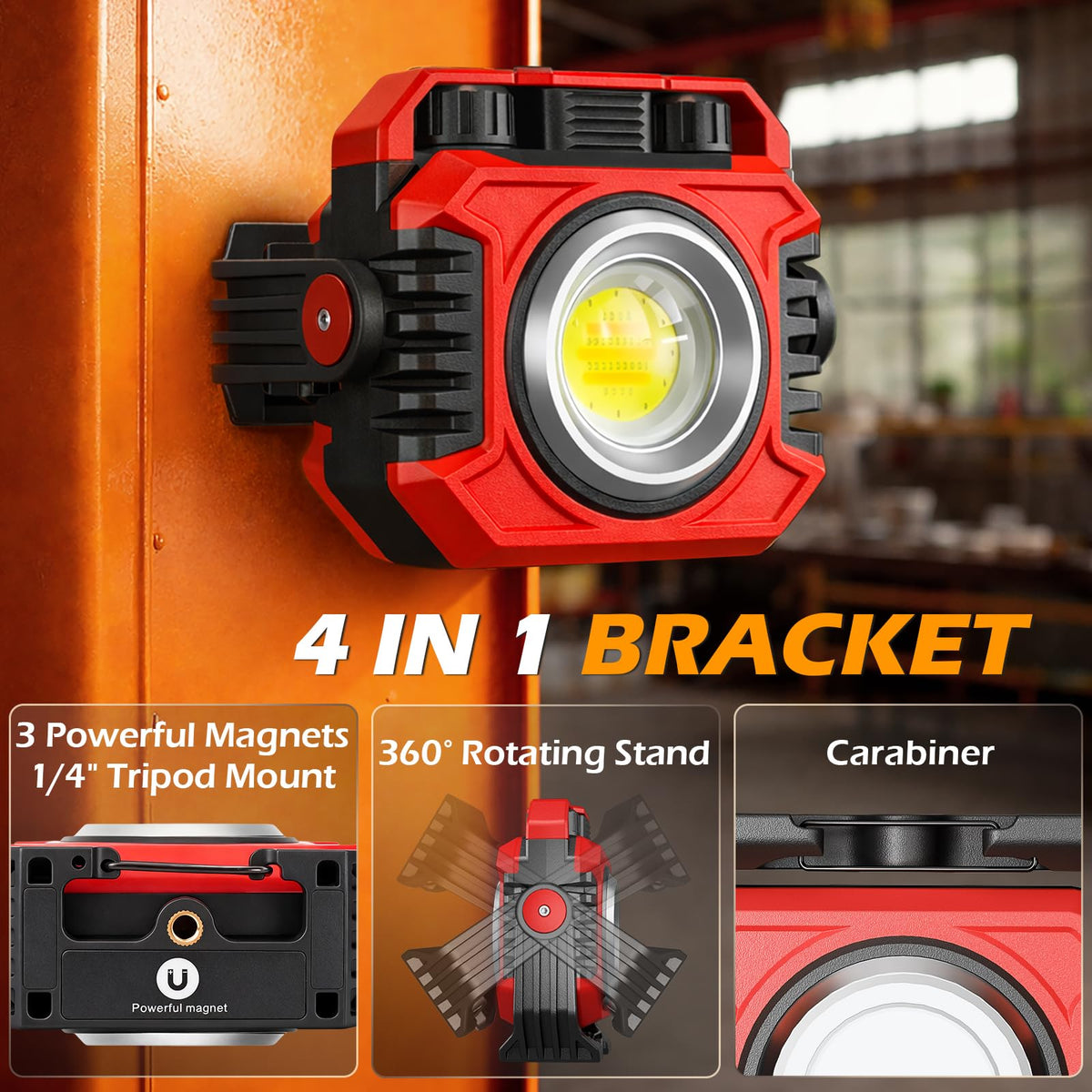 Samyoung spotlight mode emits focused long-throw light for detailed work.