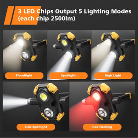 Samyoung 3in-1 work light with COB LED covers different scenes.