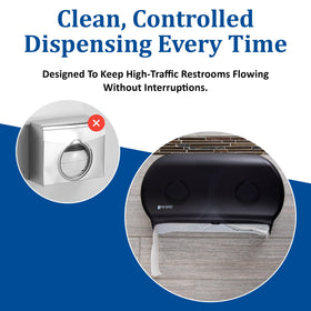 San Jamar SJMR4000TBK dimensions 12x19x5.25 inches for slim restrooms.
