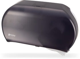 San Jamar SJMR4000TBK front view shows twin-roll capacity for busy restrooms.