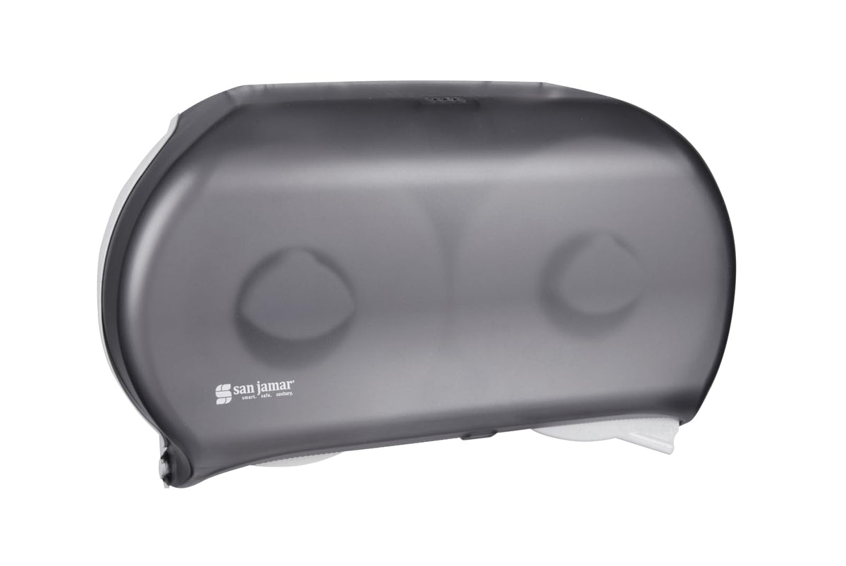 San Jamar SJMR4000TBK rear view emphasizes discreet mounting in facilities.