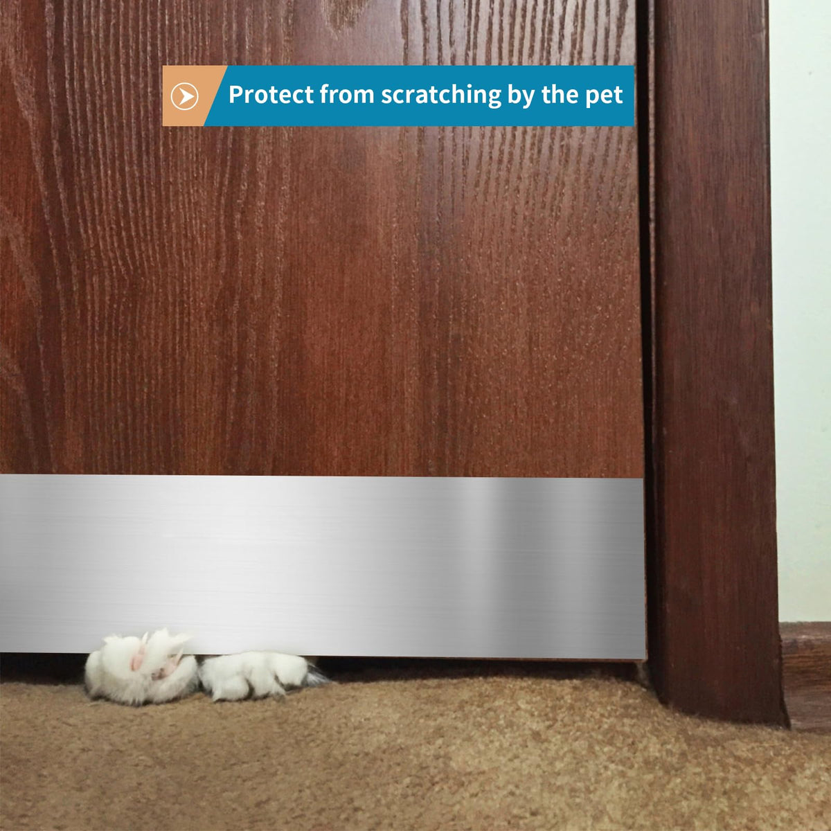 Sanbege kick plate guards interior and exterior doors from scratches from pets or foot traffic.