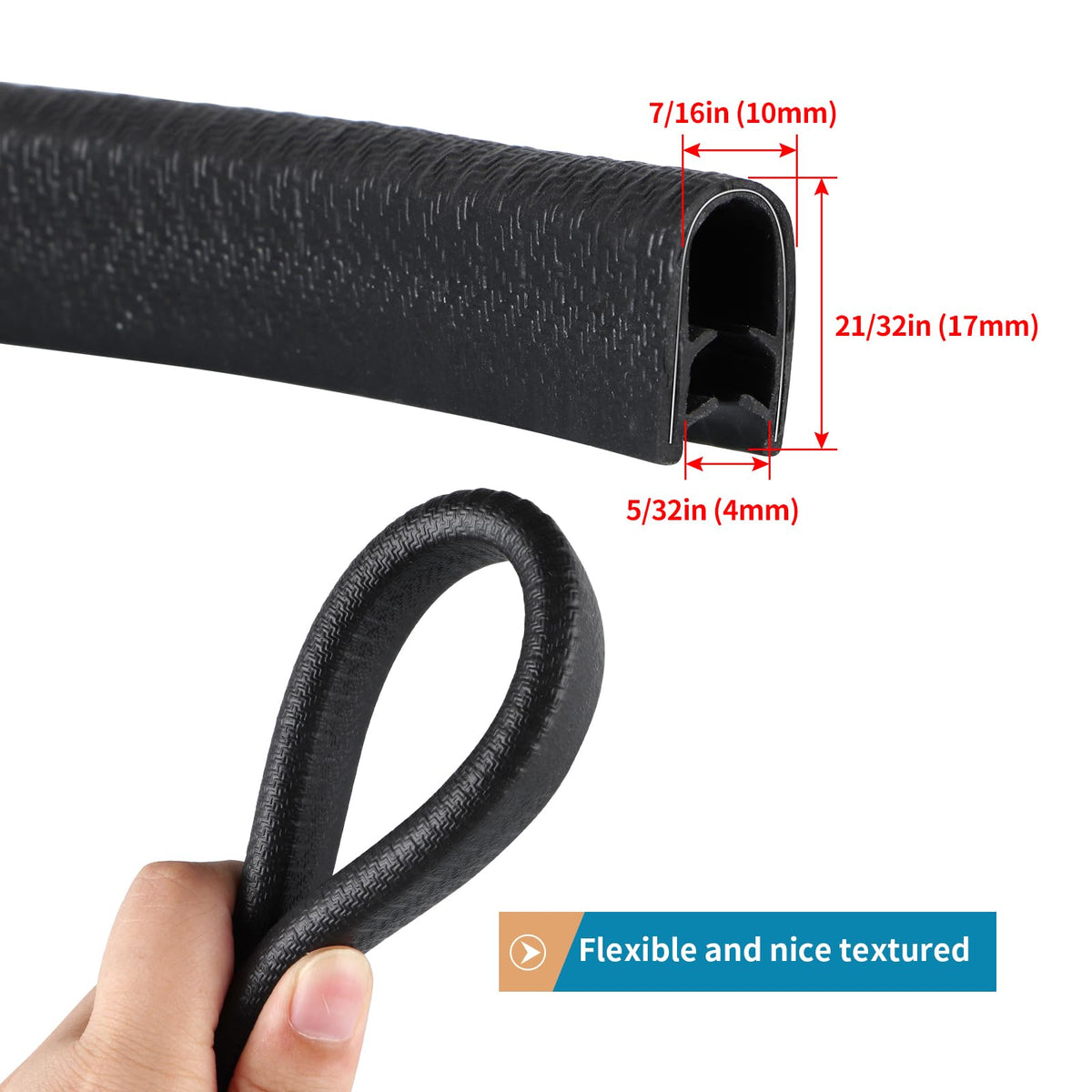 Sanbege rubber edge protector installed along a window edge for safe handling.