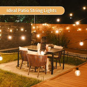SANBEN 50ft patio lights with 25 LEDs for bright backyard illumination