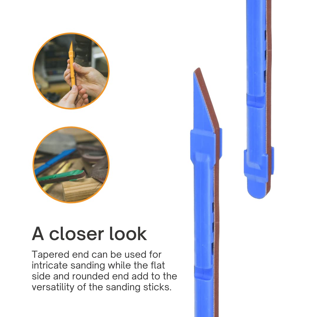 SANDING DETAILER 24-piece kit contents showing color coded sticks and belts.