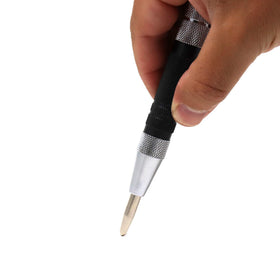 SANDOR center punch with adjustable tension screw enables controlled one-handed use.