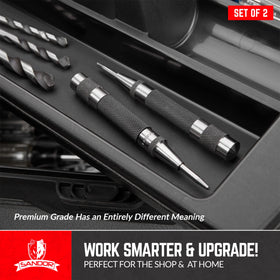 SANDOR center punch stored in hard-shell case for protection and portability