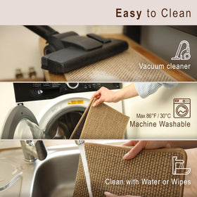 SANDPEAK backing uses TPE for reliable grip on dry floors.