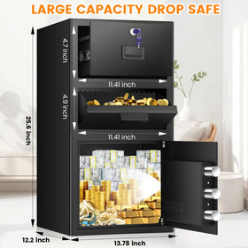 Sanfnz drop safe electronic-keypad for convenient dual-access security.