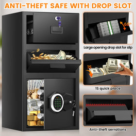 Sanfnz drop safe top-drawer for securing valuables like receipts.