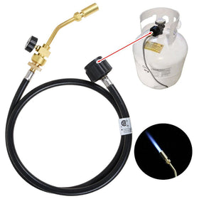 Sanheshun turbo torch kit with brass body, highlighting durability for demanding brazing tasks.